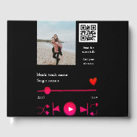 Music player personalised couple love q r code tex