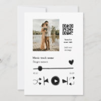 Music player personalised couple love q r code tex