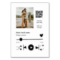 Music player personalised couple love q r code tex