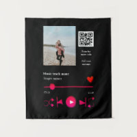 Music player personalised couple love q r code tex