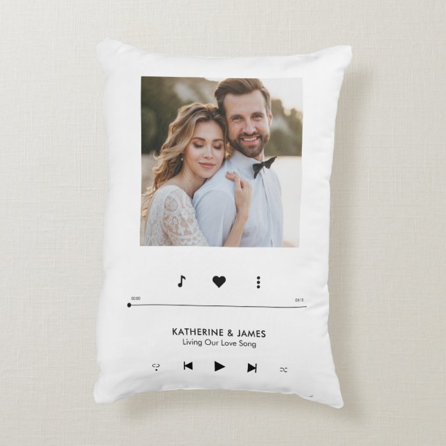 Music Player Photo Frame Personalised Decorative Cushion (Back(Vertical))