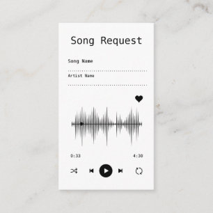 Music Player Song Request Card