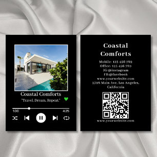 Music Player Vacation Rental Airbnb Apartment Busi Business Card