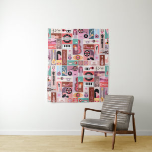 Music pop art  tapestry