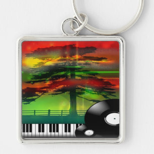 Music-Premium Square Keychain