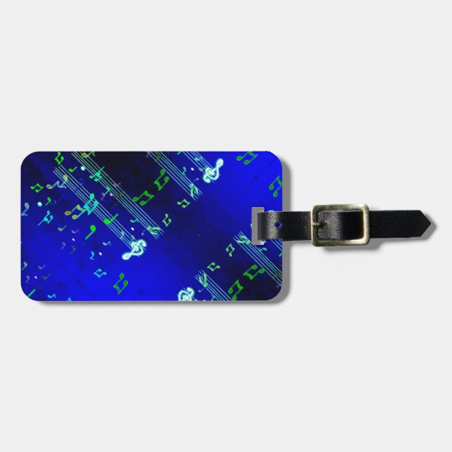 Music Print Cut Sew Bag Luggage Tag (Front Horizontal)