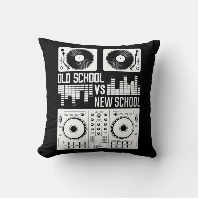 Music Producer DJ Old School Vinyl electro Techno Cushion (Front)
