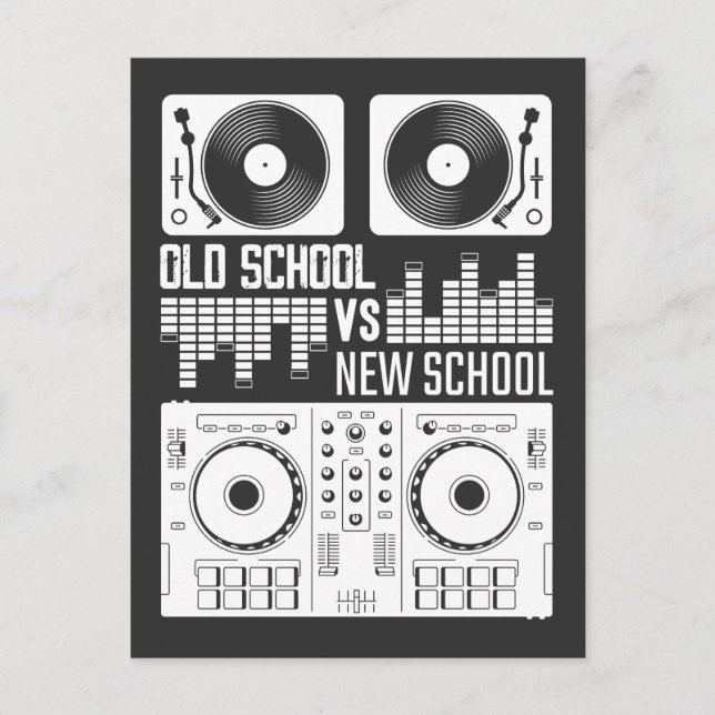 Music Producer DJ Old School Vinyl electro Techno Postcard (Front)