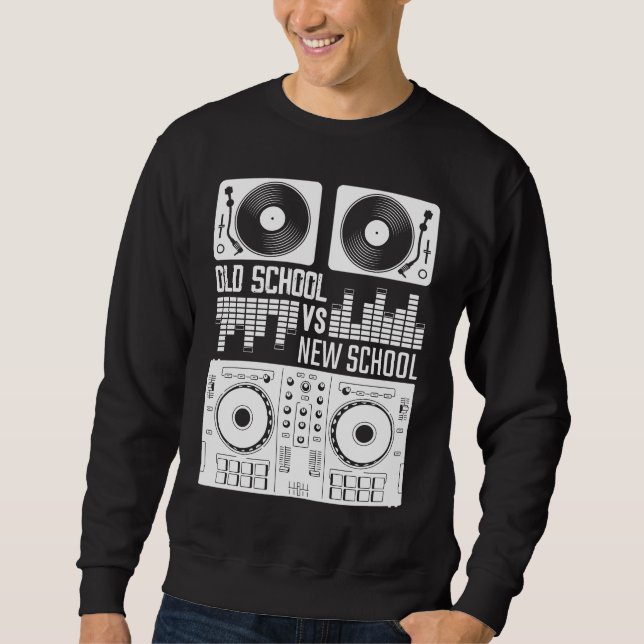 Music Producer DJ Old School Vinyl electro Techno Sweatshirt (Front)