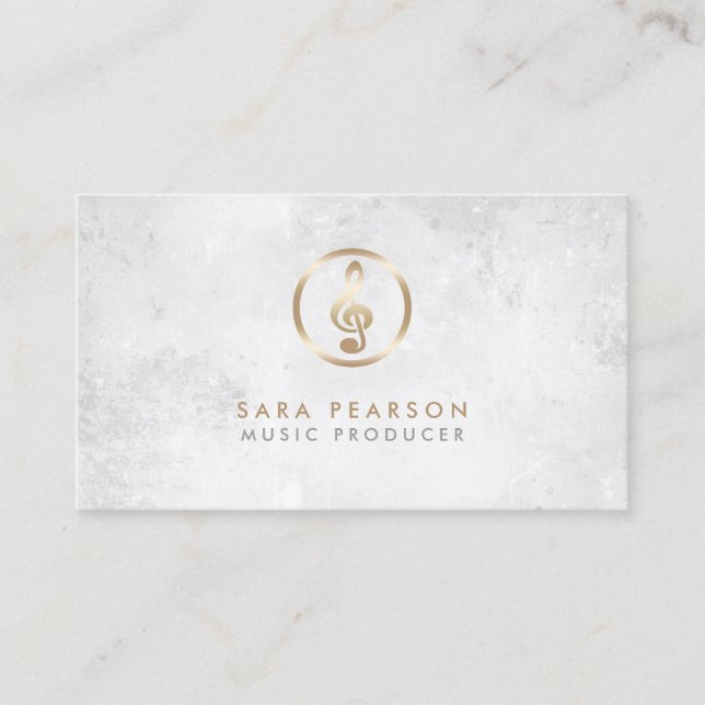 Music Producer Gold Gramophone Icon Business Card (Front)