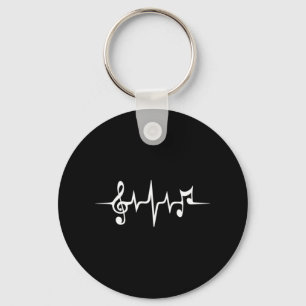 Music Pulse Notes Clef Frequency Wave Sound Key Ring