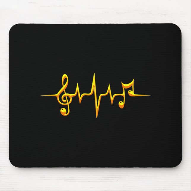 Music Pulse Notes Clef Frequency Wave Sound Mouse Pad (Front)