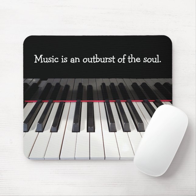 Music Quote on Piano Keyboard  Mouse Pad (With Mouse)