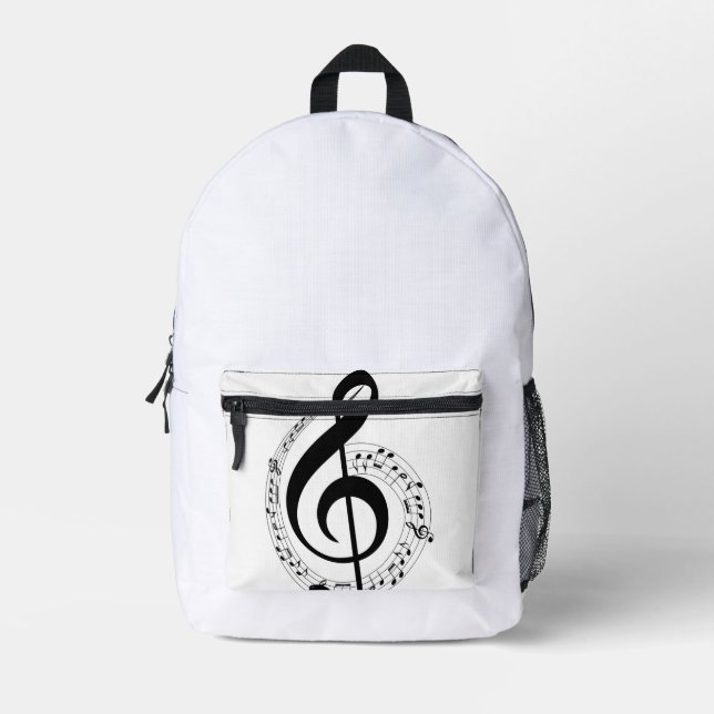Music quote printed backpack (Front)