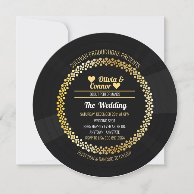 Music Record | Fun Wedding Invitation (Front)