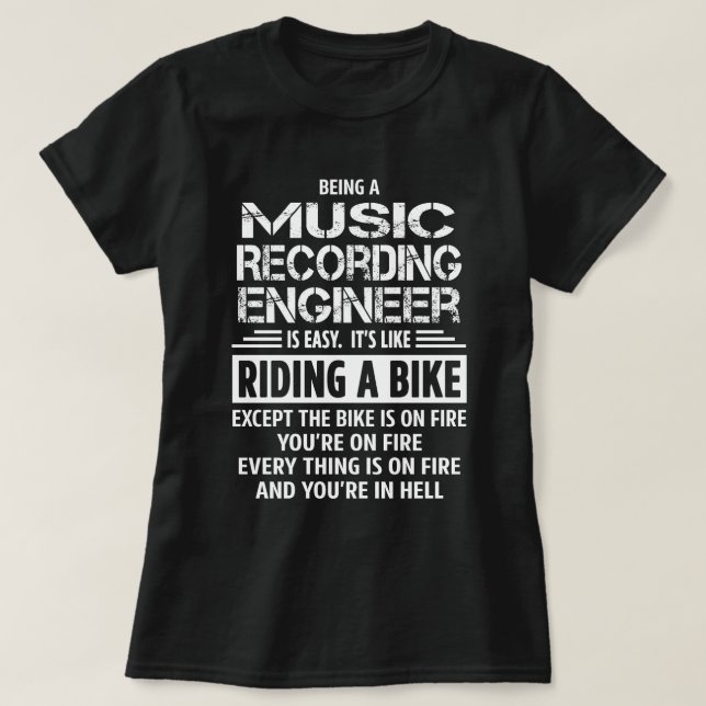 Music Recording Engineer T-Shirt (Design Front)