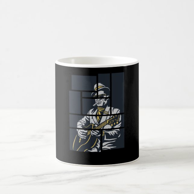 Music Retro Blues Man plays guitar jazz Coffee Mug (Center)