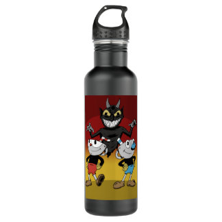 Music Retro Game Cuphead Run And Shoot Cool Graphi 710 Ml Water Bottle