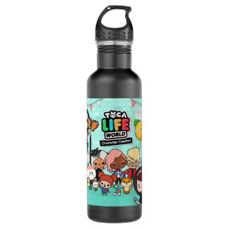 Music Retro Manga Toca Boca Anime Cute Graphic Gif 710 Ml Water Bottle