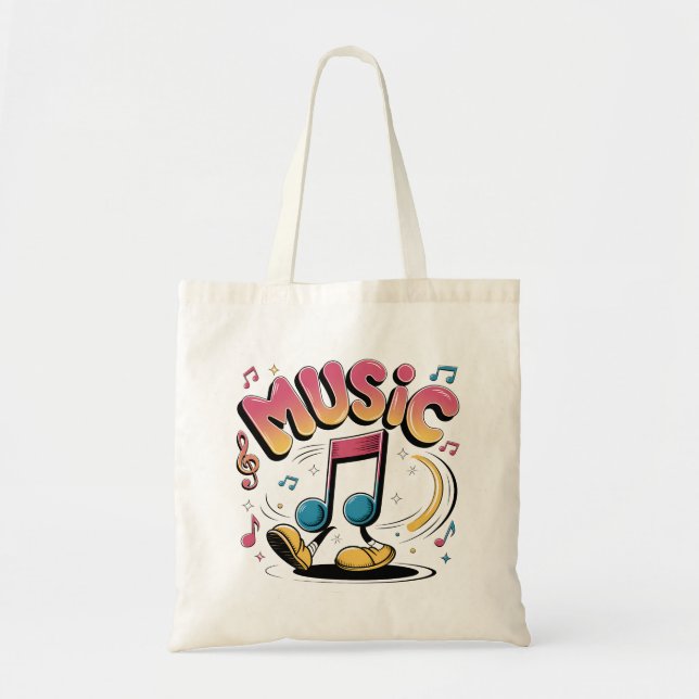 Music Retro Tote Bag (Front)