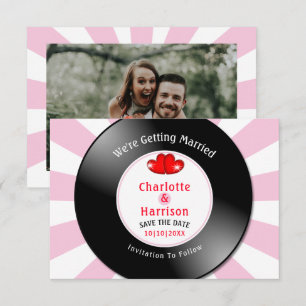 Music Retro Vinyl Record Wedding Photo Save The Date