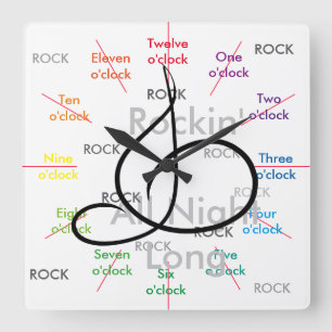 Music Rock N Roll Musicians Gift CricketDiane Square Wall Clock