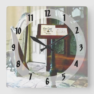 Music Room With Harp Square Wall Clock