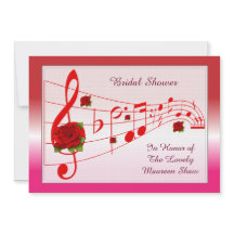 Music Roses Bridal Shower Invitation