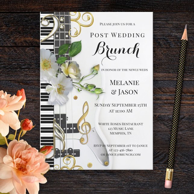 Music Roses Post Wedding Brunch Invitation (Creator Uploaded)