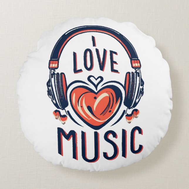 music  round cushion (Front)