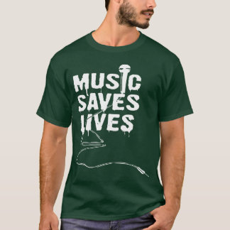 music saves lives retro T-Shirt