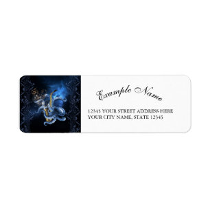 Music saxophone with octopus return address label
