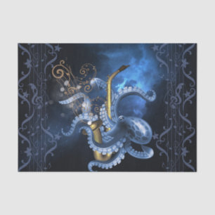 Music saxophone with octopus tissue paper