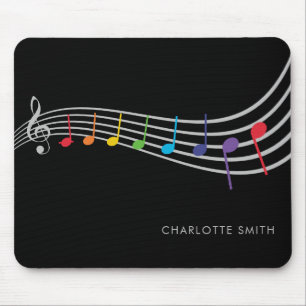 Music School Office Choir Teacher Rainbow Mouse Pad