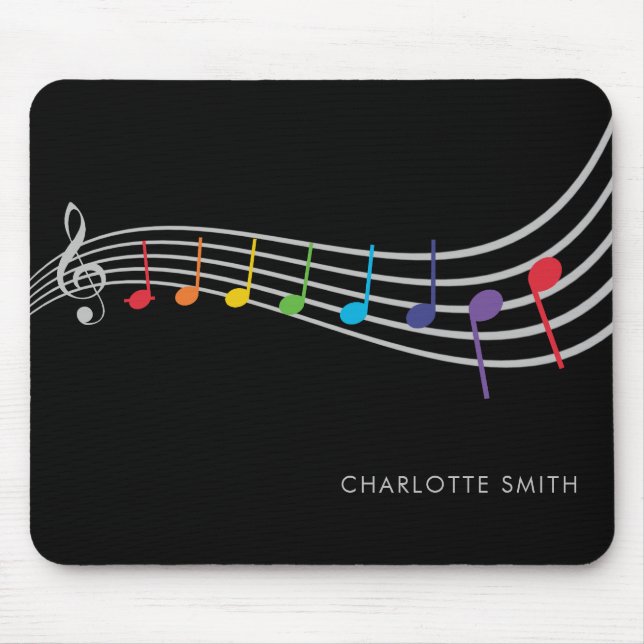 Music School Office Choir Teacher Rainbow Mouse Pad (Front)