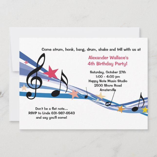 Music School Party Invitation (Front)