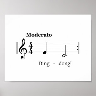 Music Score for Doorbell Sound Humourous Welcome Poster