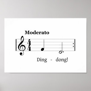 Music Score for Doorbell Sound Humourous Welcome Poster