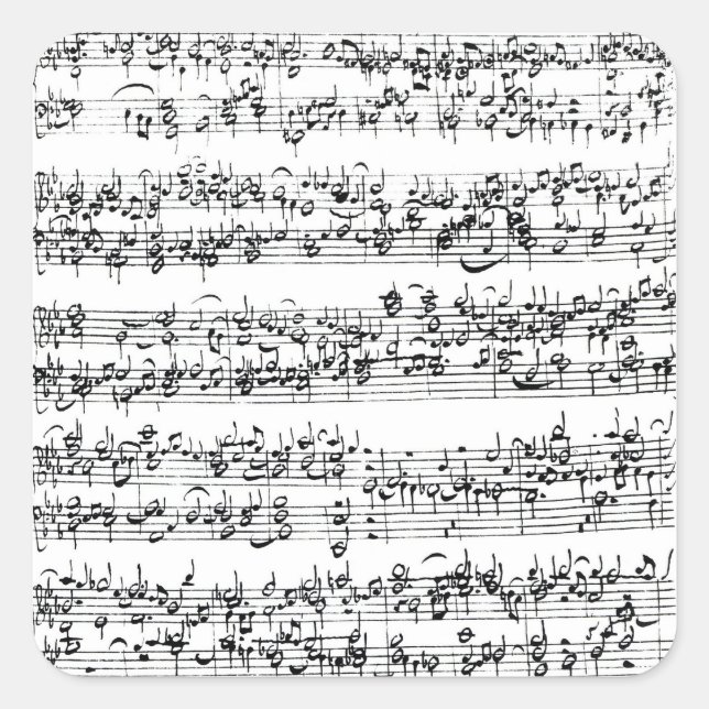 Music Score of Johann Sebastian Bach Square Sticker (Front)