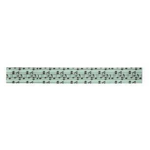 Music sheet green and black satin ribbon