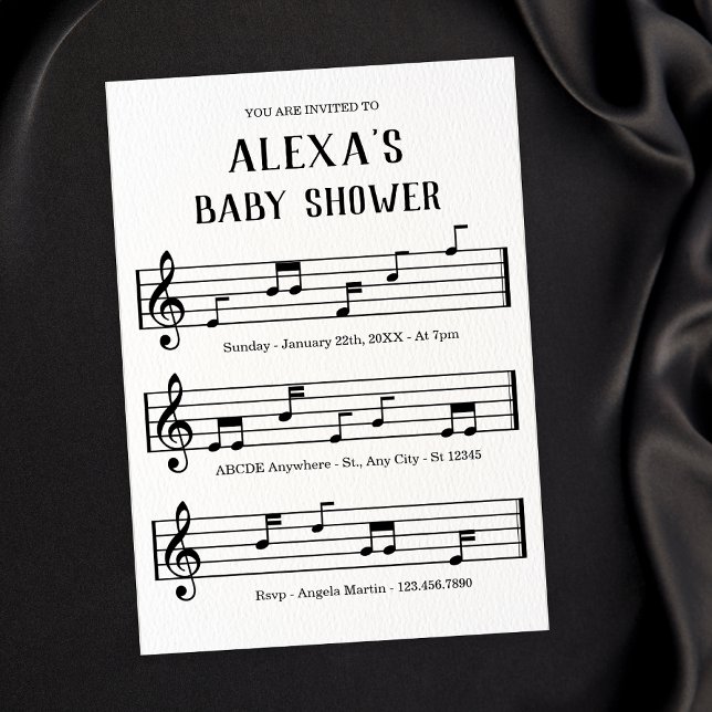 Music sheet notes baby shower invitation (Creator Uploaded)