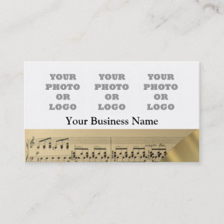 Music sheet pattern photo logo template business card