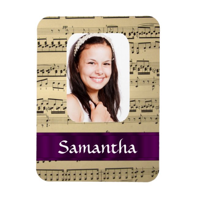 Music sheet photo template magnet (Vertical)