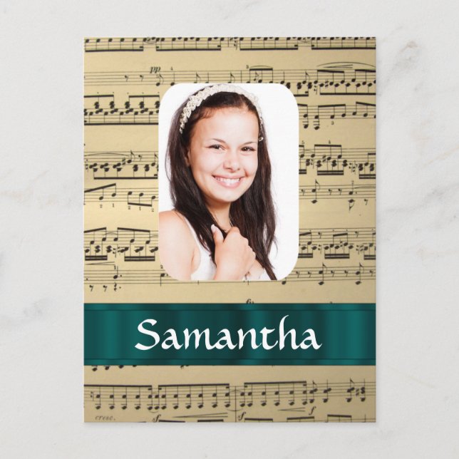 Music sheet photo template postcard (Front)