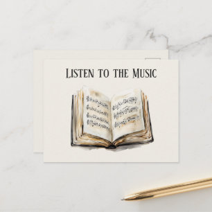 Music Sheets Black Book Postcard