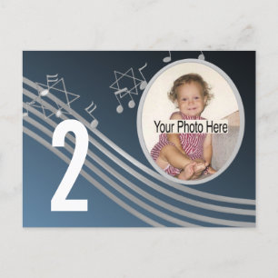 Music Silver BluePhoto Table Number Postcard