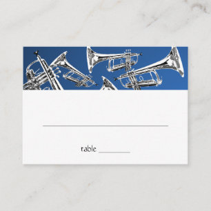 Music Silver Trumpet Bar Mitzvah Seating Card