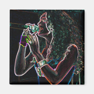 music singer microphone pretty girl magnet