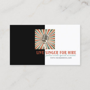 Music Singer Vocalist Hire Microphone Photo Card