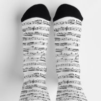 Music Socks - Musical Notes Pattern Crew Socks